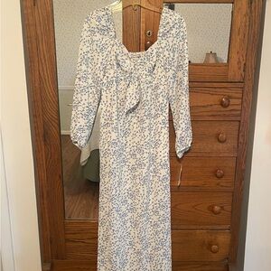 Floral Print Long Sleeve Midi Dress NWT
